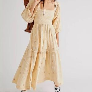 Free People Dahlia Embroidered Maxi Dress